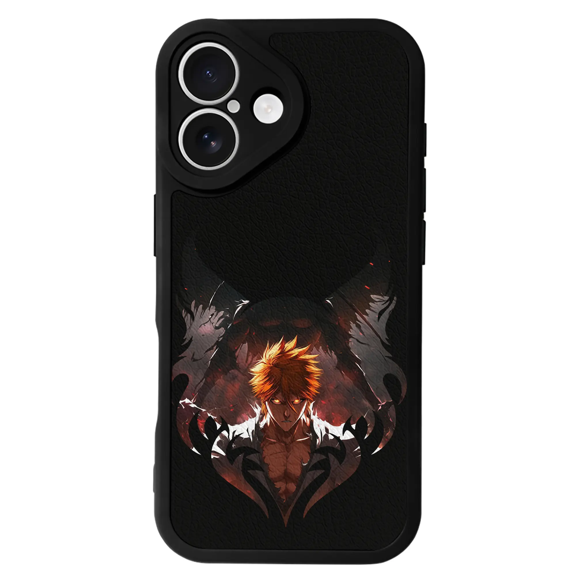 ブリーチ グッズ 黒崎 一護 - IPhone 16シリーズ対応 ・ シリコンスマホケース ・ レザー調 ・ 高精度フィット ・ 耐衝撃 ・ ワイヤレス充電対応 ・ 精密カット